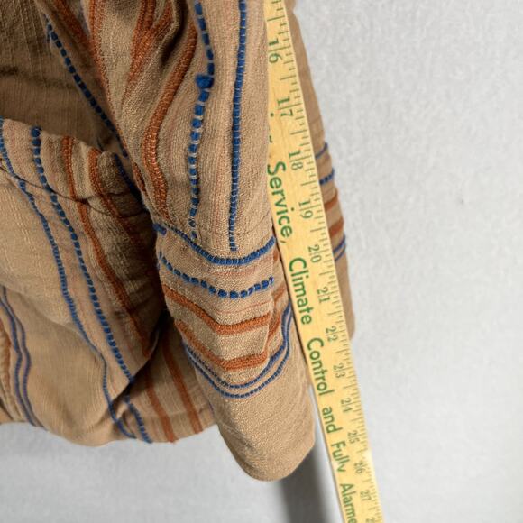 FREE PEOPLE Jacket M Astrid Quilted Insulated Oversized Striped Cotton Brown - Picture 14 of 16